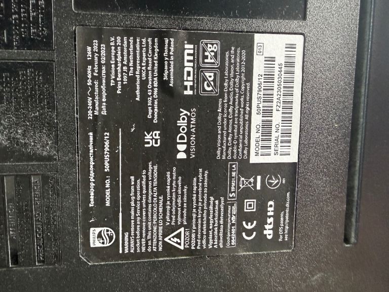 Philips 50PUS7906/12 50-inch 4K Ultra HD Smart TV with Ambilight.