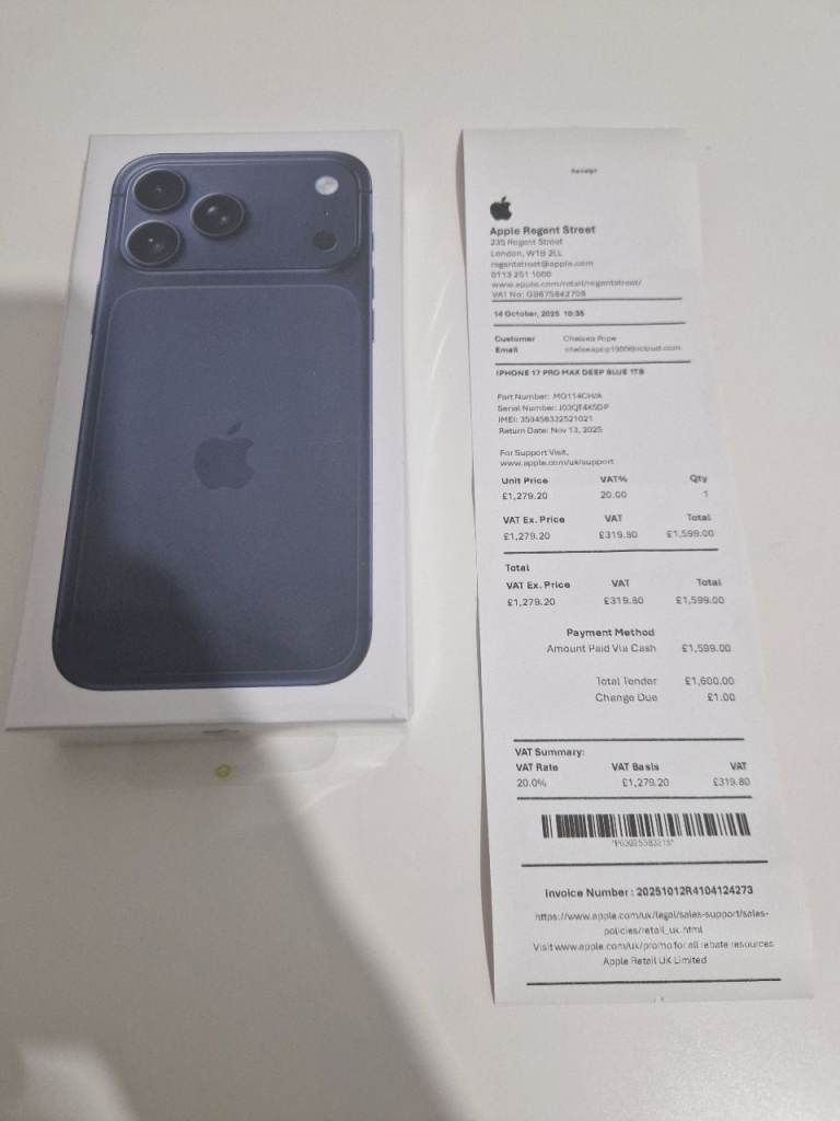 IPHONE 17 PRO MAX DEEP BLUE 1TB