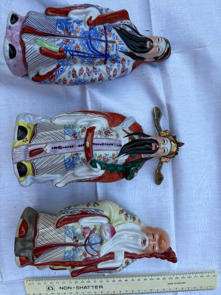 Antique Chinese diety statues ceramic