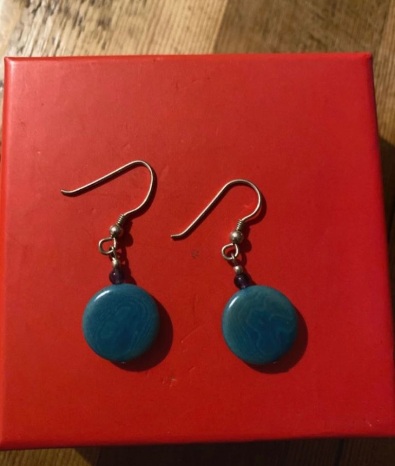 Green / blue earrings 