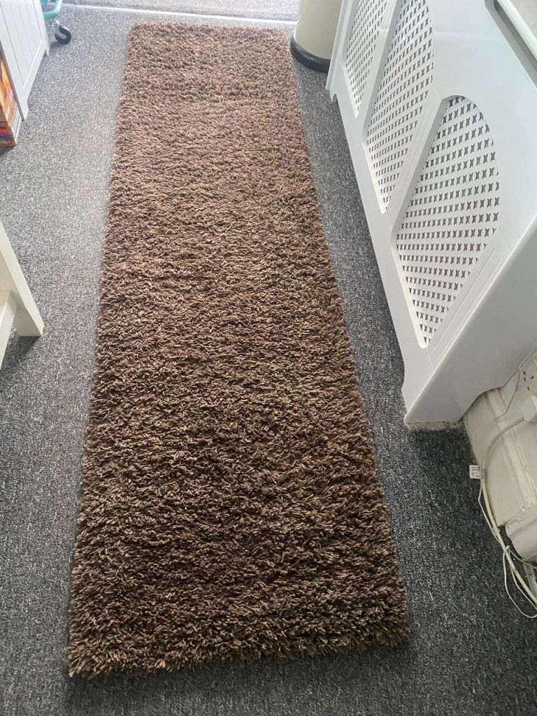 Dunelm brown runner rug from clean, smoke & pet free home. - Irby Wirral CH61 