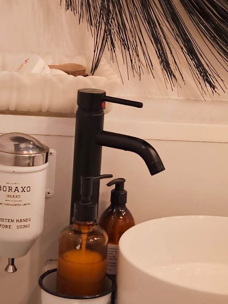 Black tall over wash basin tap 