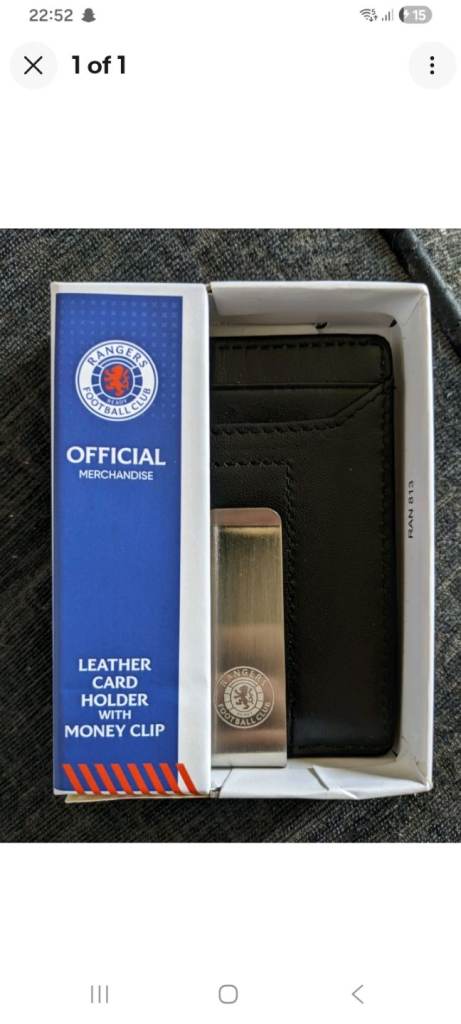 Glasgow rangers fc offical card holder with money clip new in box