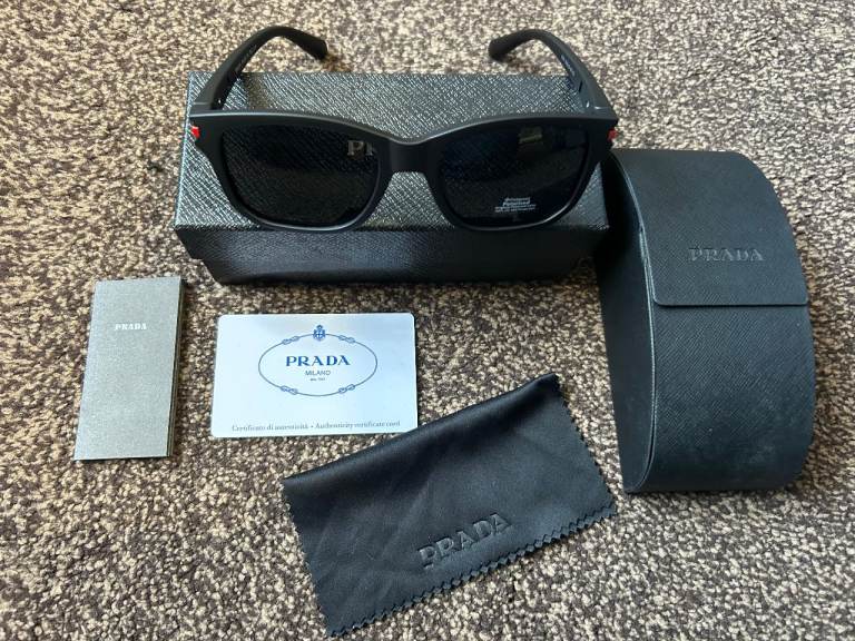 PRADA SUNGLASSES SHADES SUMMER SEASON NEW STYLE BLACK MENS WOMEN