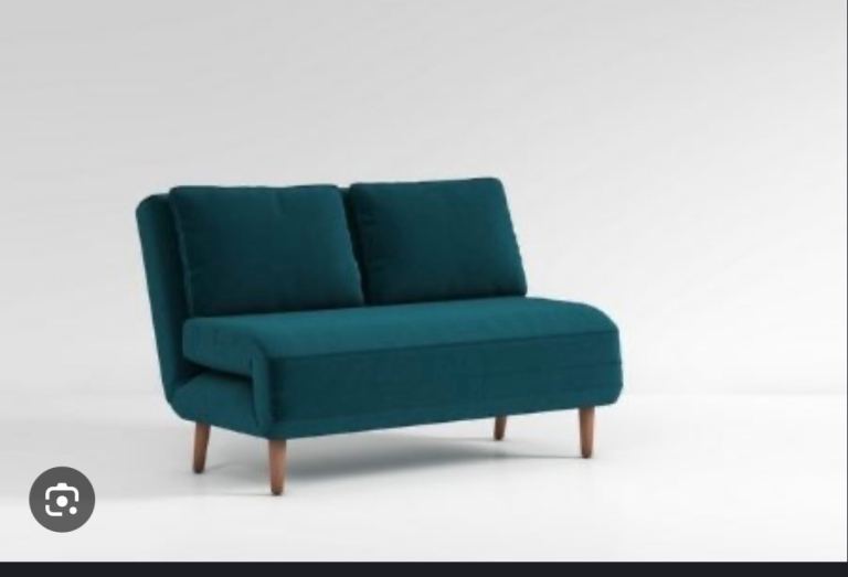 Marks and Spencer teal velvet Logan sofa bed futon