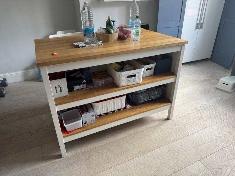 IKEA TORNVIKEN Kitchen Island — off-white/oak, 126x77cm. Bought Nov 2025