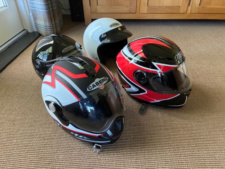 Four Motorcycle Crash Helmets
