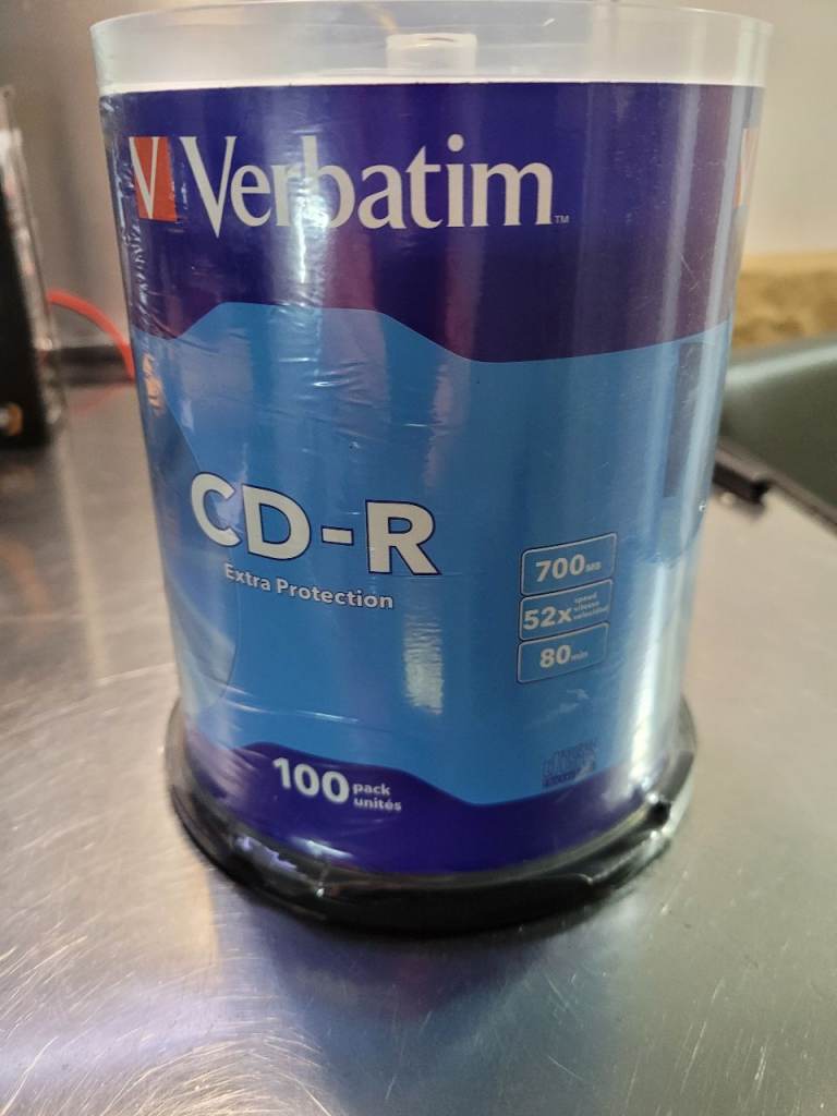 Verbatim CD-R Spindle – 100 Pack, New & Sealed