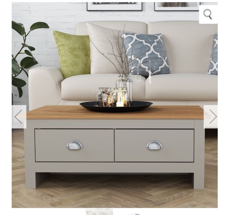 Coffee table with drawers
