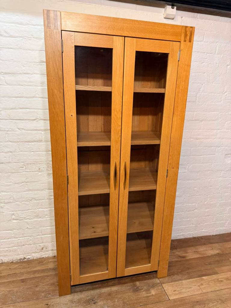 2 x oak furniture land display cabinets free local delivery