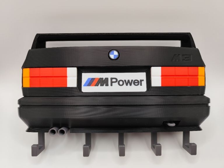 New BMW M3 Rear Design Key Holder - Black Plastic Wall Mount