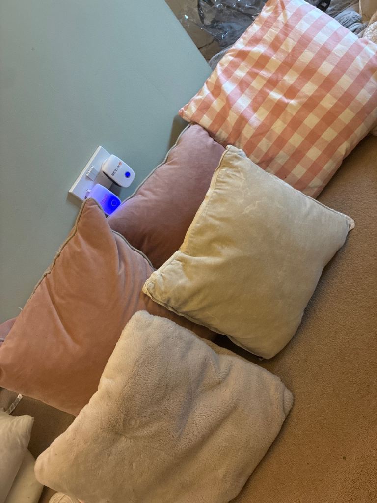 Assorted Cushions - Pink, Cream, and Gingham Pattern