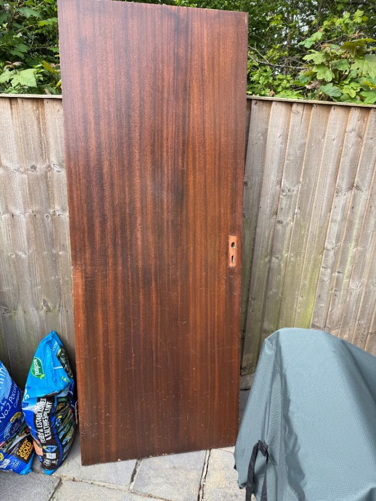 Fire door with hinges and lock