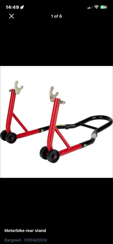 New never used  Paddock stand with extra adapters