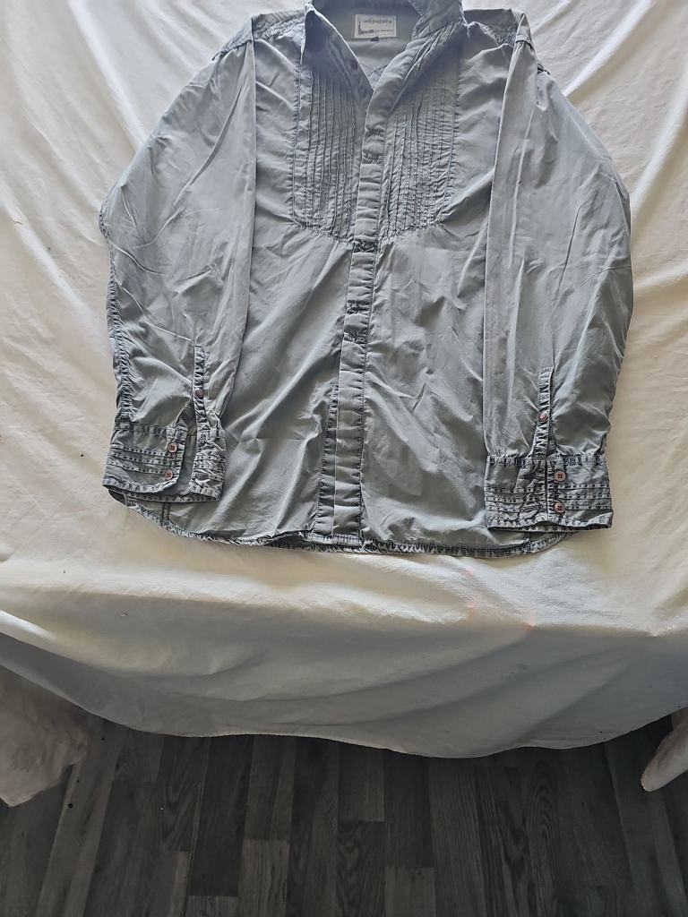 Joe Browns Absolute Men's Grey Pintuck Pleated Cotton Shirt 323