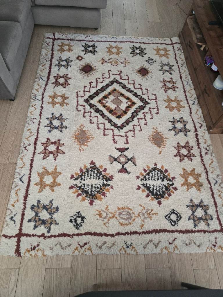 Dunelm Amal 100% Wool Berber Rug (160x230cm) – Excellent Condition