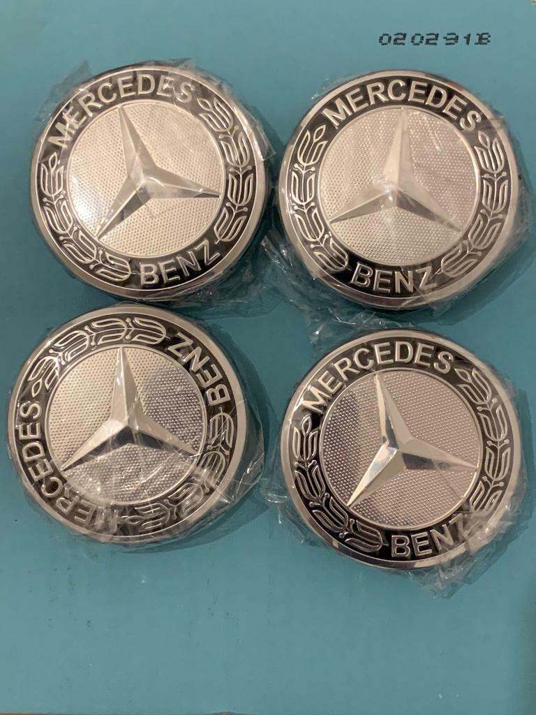 Mercedes benz  Alloy Wheel Hub Center Caps 56mm 60mm 75mm  SILVER 