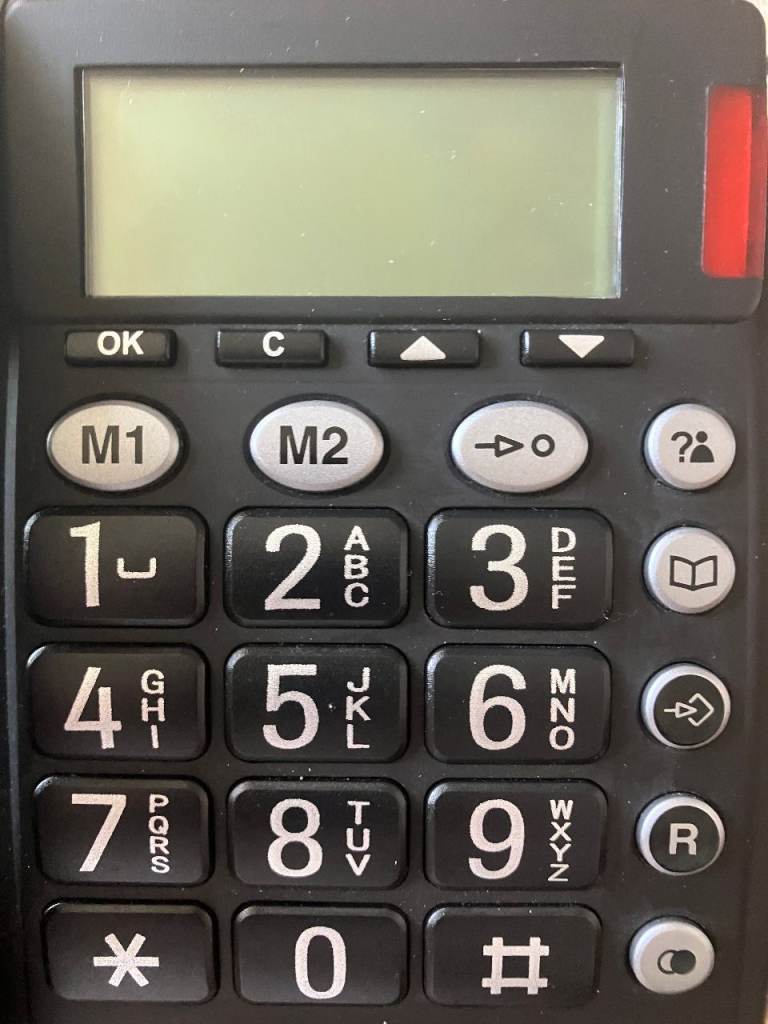 Amplicomms Big Button Corded Telephone. Black. 