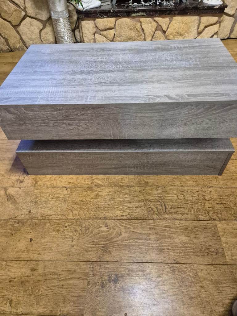 Grey woodgrain effect coffee table 