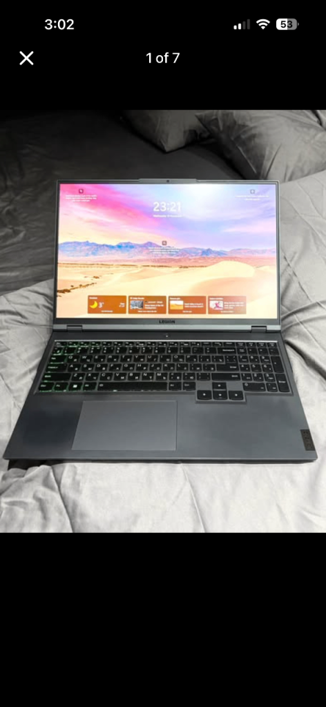 LENOVO LEGION 5 PRO 16ACH6H 16” GAMING LAPTOP,AMD RYZEN 7 5800H WITH RADEON GRAPHICS, 1TB SSD, 32GB