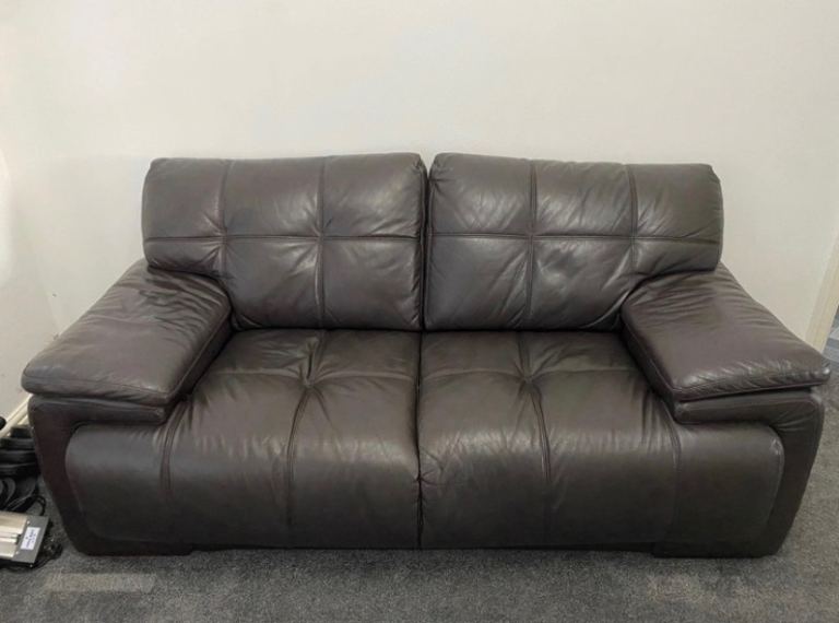 Dark Brown Leather Sofa