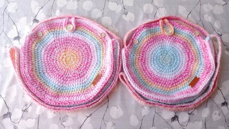 NEW! Handmade Crochet Rainbow Round Bag Summer Bag