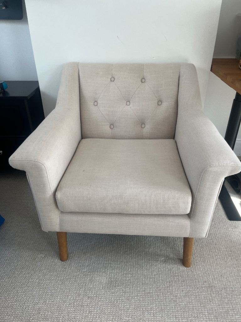 Cream / grey armchair 