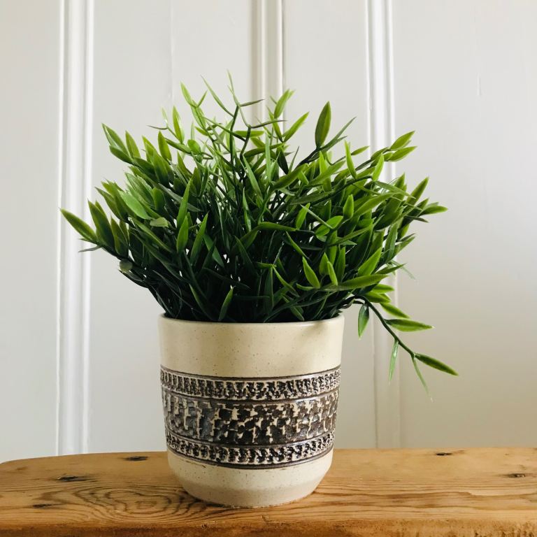 Vintage 60s 70s mid century brutalist sgraffito plant pot