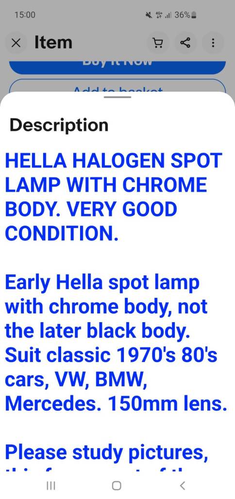 HELLA CHROME SPOT LAMPS 