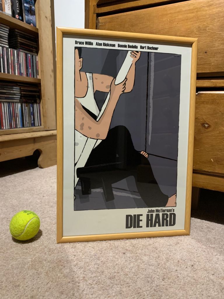 1988 framed, flawless, high gloss Die Hard film poster