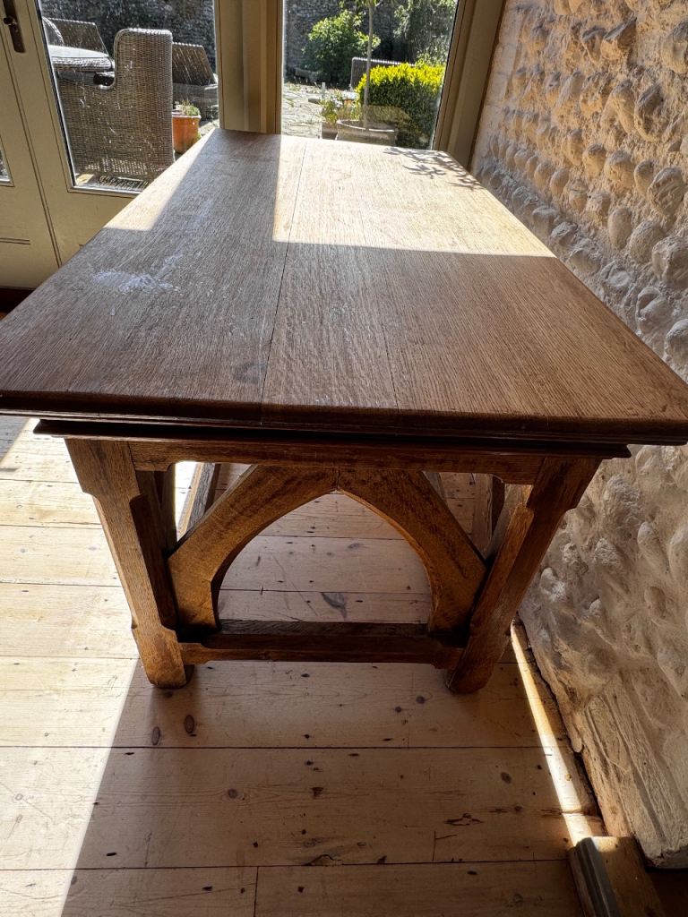 Solid oak Victorian refectory table £700