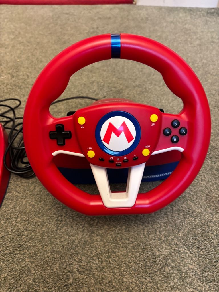 Nintendo Mario Kart Racing Wheel and Pedals - Good Condition