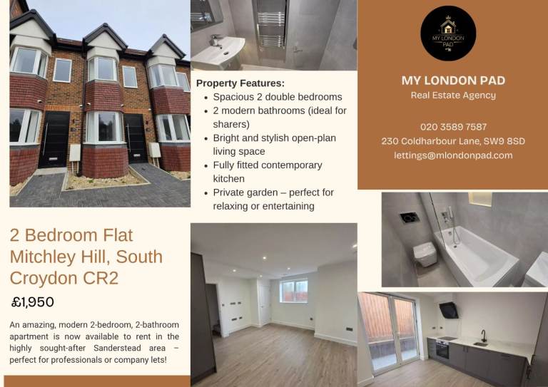 Luxury 2 Bed / 2 Bath Apartment – Modern, Spacious & Available Now Sanderstead!