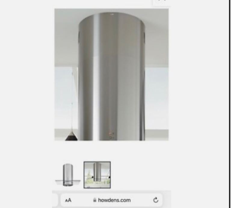Modern Lamona Howdens island glass circular cooker hood extractor
