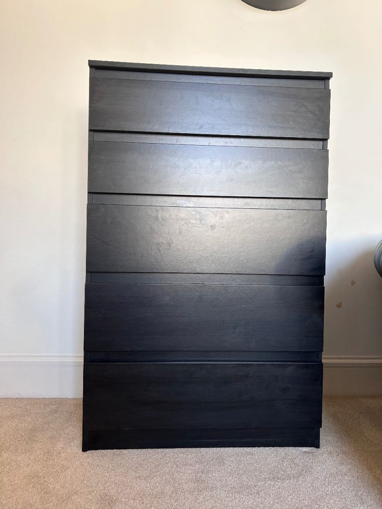 IKEA KULLEN Chest of 5 Drawers - Black/Brown, Good Condition
