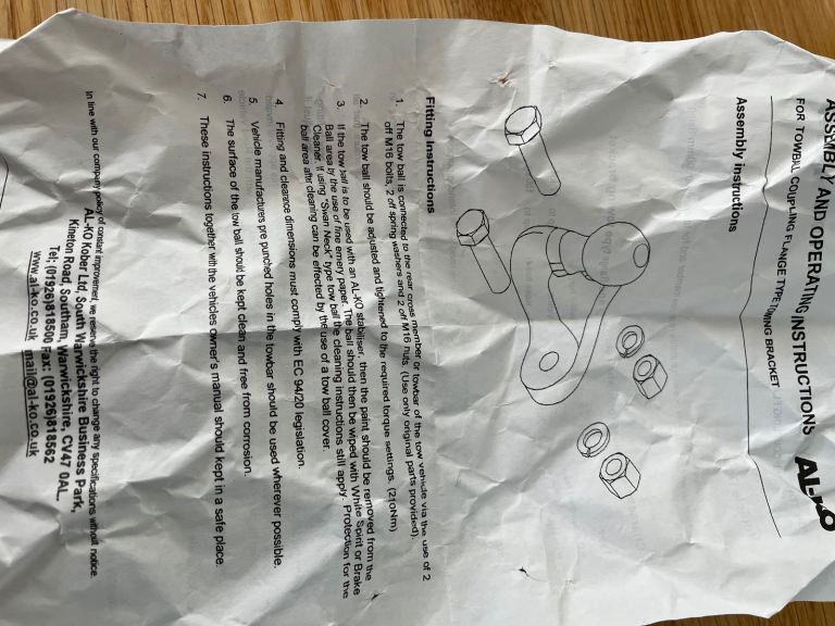 Tow ball Al-ko extended neck 