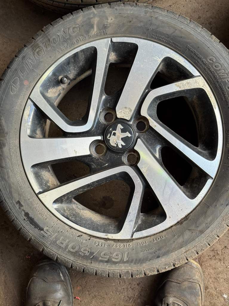 Peugeot 108 15” Alloy Wheels for sale with nearly new tyres