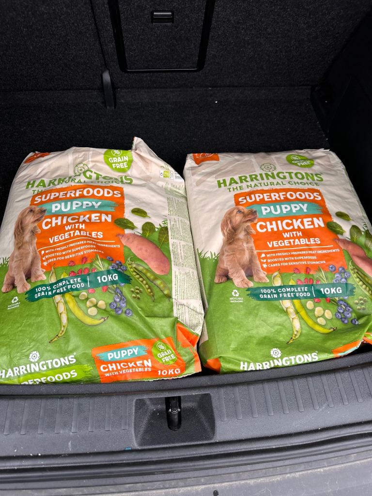 3 bags of Harringtons puppy superfood 