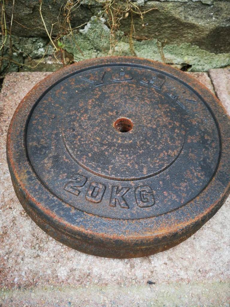 Cast Iron & Vinyl Weight Plates 159kg Total plus 2 set dumbell handles 