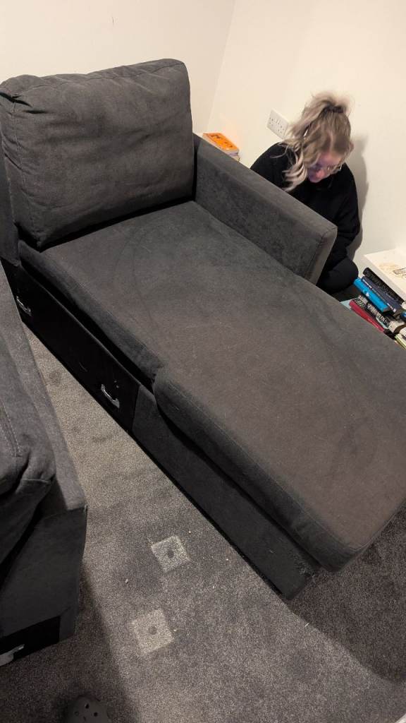 Grey Corner Sofa Bed - Collect Only