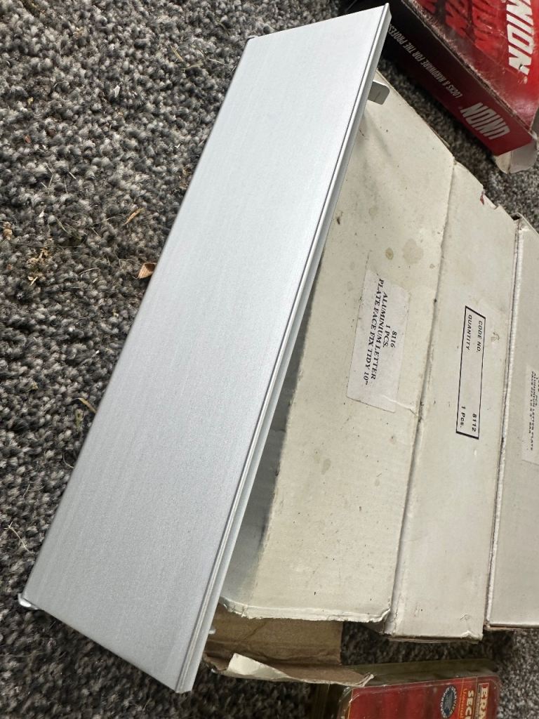 3 x aluminium letter box face plates 