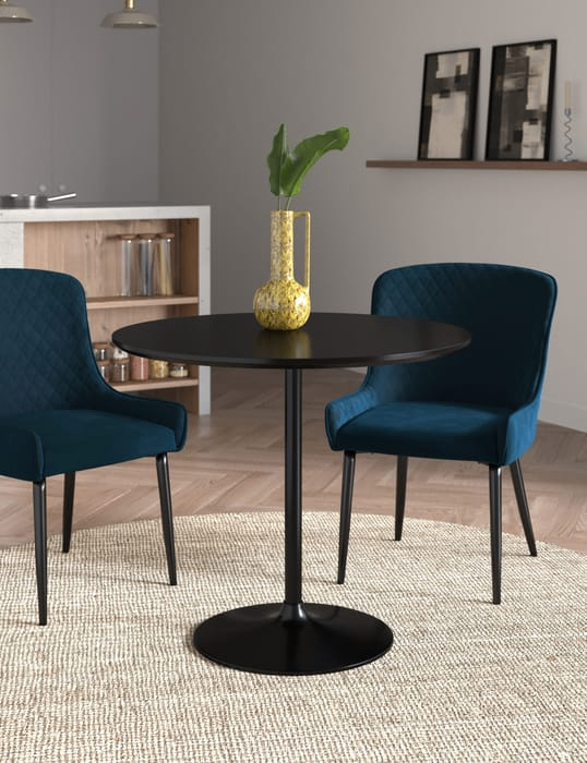 M&S Finn Dining Table - 4 Seater - Round - Black - NEW - REDUCED PRICE TO CLEAR REMAINING STOCK