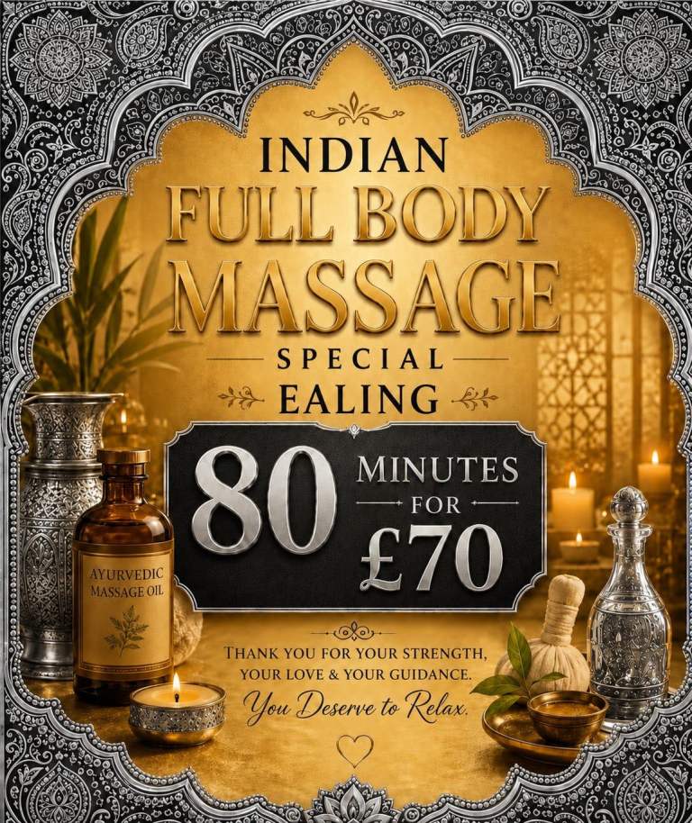 Ealing Indian Full body Massage 80min £70 with free body scrub.
