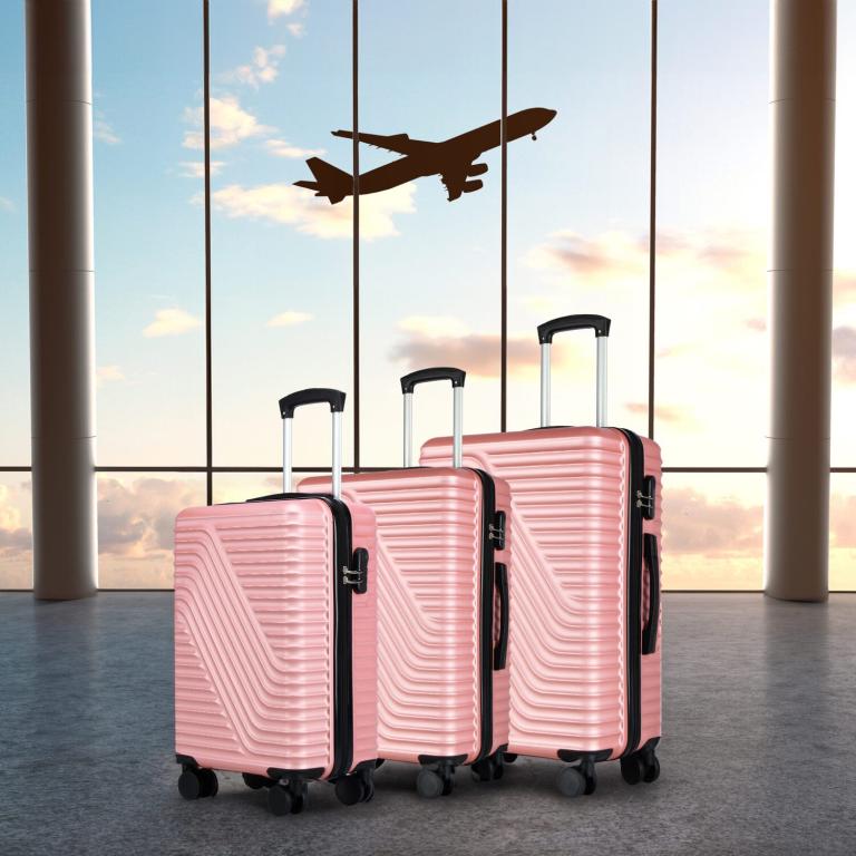 New Pink Hard Shell Suitcase Set - 3 Sizes