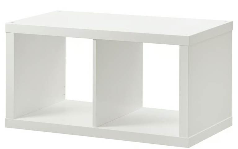 Two Ikea Kallax 2 box storage units 