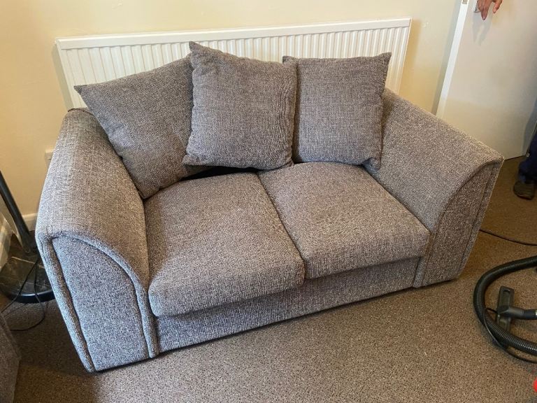 Pair of Lisbon Grey Fabric Sofas