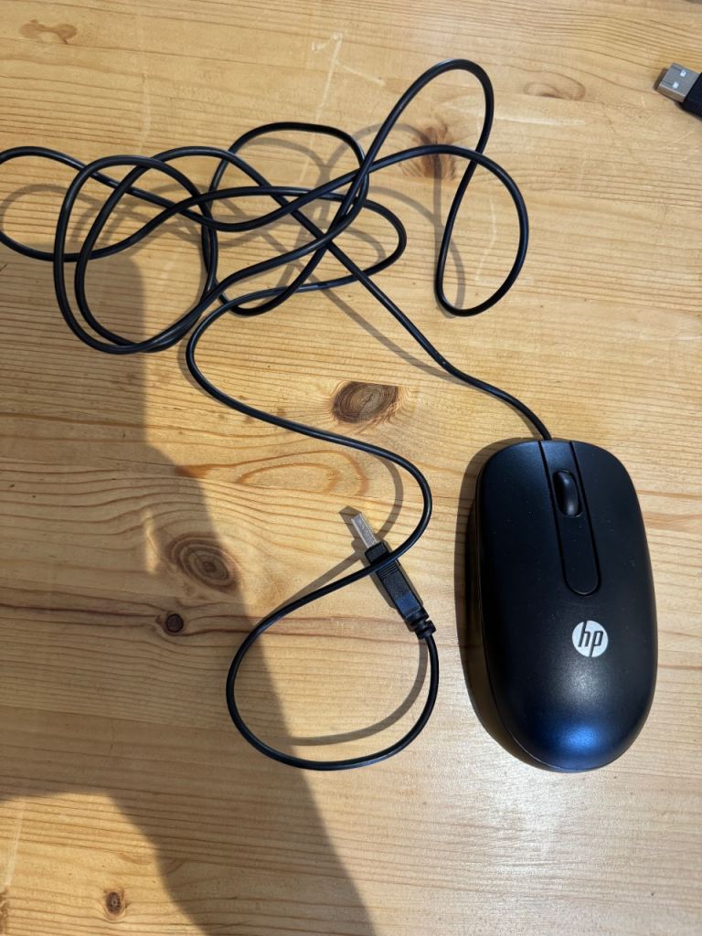 HP Wired USB Mouse – Black, Good Condition