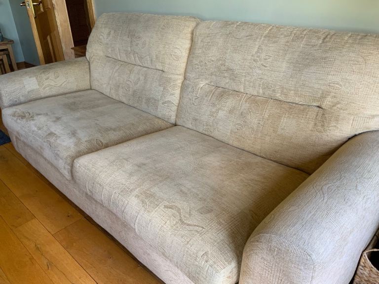 3 seater gold chenille sofa