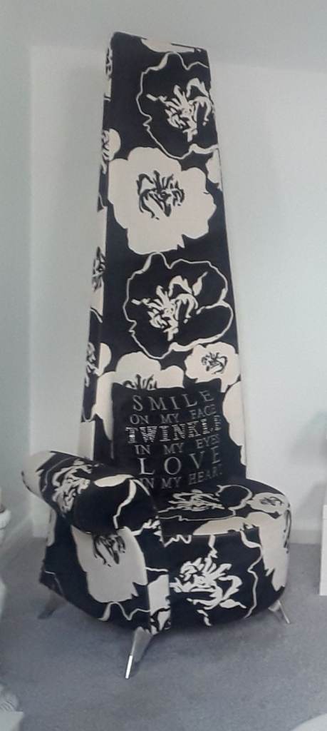  High Back Occasional Chair – Black & White Floral