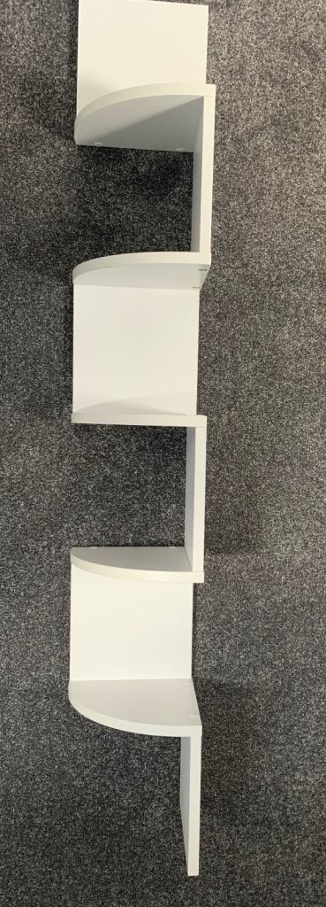 White Wall-Mounted Corner Shelf Unit – Good Condition